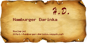 Hamburger Darinka névjegykártya